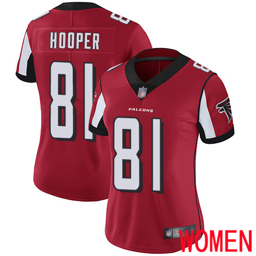 Atlanta Falcons Limited Red Women Austin Hooper Home Jersey NFL Football #81 Vapor Untouchable